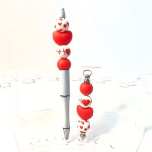 Heart Pen & Keychain Set